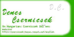 denes csernicsek business card